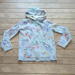 Girls Cat & Jack light grey zip front hooded sweatshirt size XL 14/16